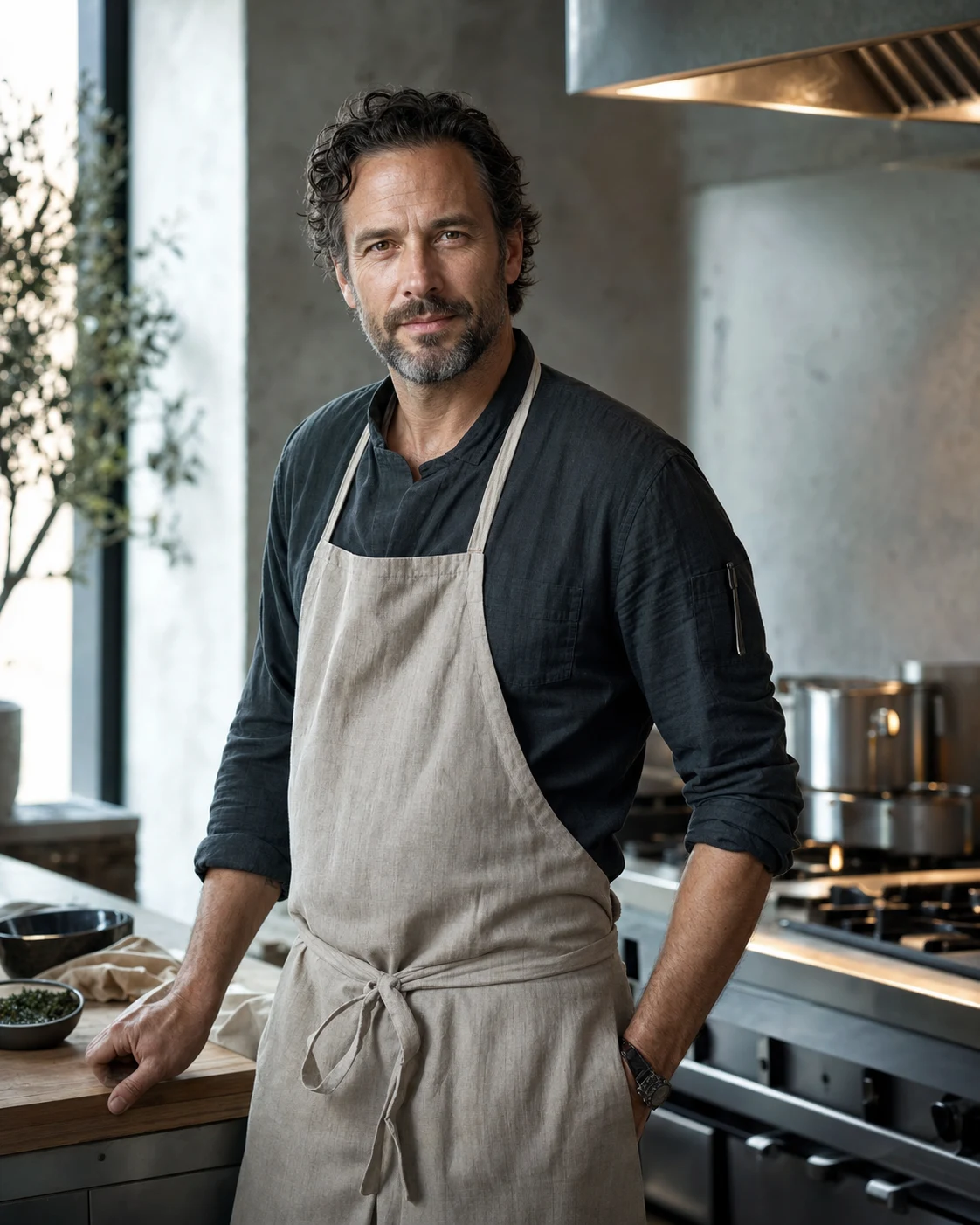 Editorial personal brand portrait of a chef founder